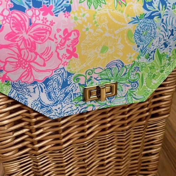 NEW Lilly Pulitzer Wicker Wine Basket - Picture 10 of 12